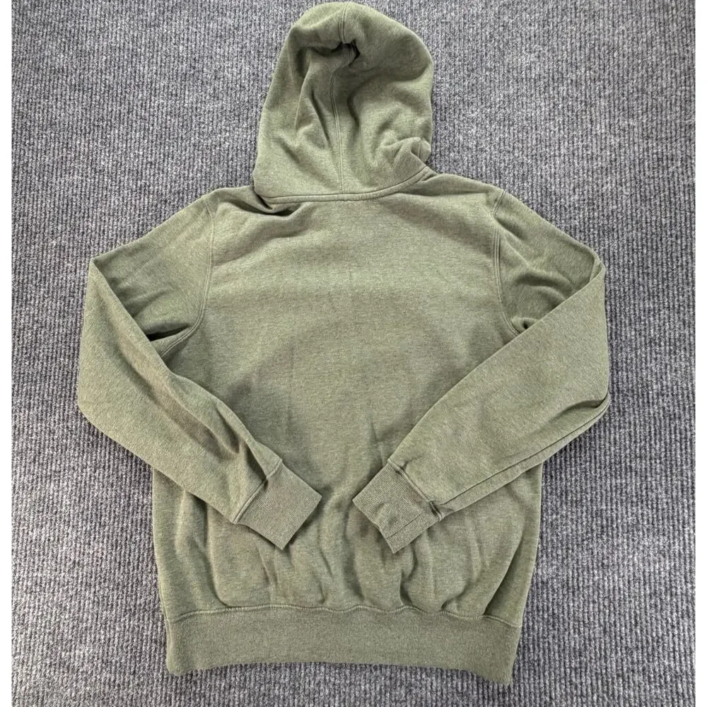 The North Face Hoodie Mens Medium Olive Green Big Logo Pullover Sweatshirt